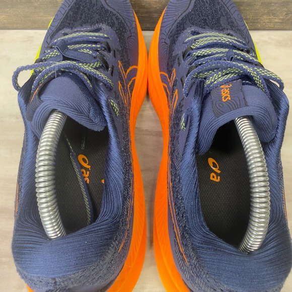 Asics Trabuco Max 2 Mens Size 9 Trail Running Shoes Navy Orange 1011B606 EUC - Picture 15 of 16